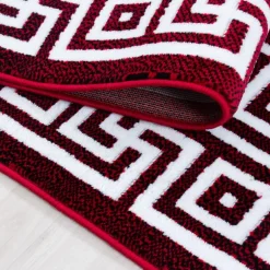 Parma Kortluvet tæppe Meander - Rød