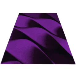 Parma Kortluvet Tæppeløber Abstrakt Bølge - Lilla