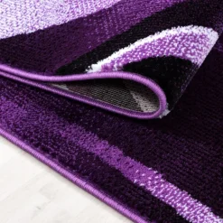 Parma Kortluvet Tæppeløber Abstrakt Bølge - Lilla