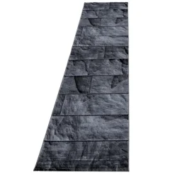 Parma Kortluvet Tæppeløber Sten - Sort