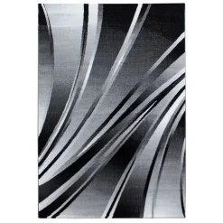Parma Kortluvet Tæppeløber Abstrakt Bølge - Sort