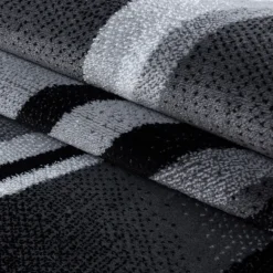 Parma Kortluvet Tæppeløber Abstrakt Bølge - Sort