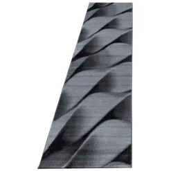 Parma Kortluvet Tæppeløber Abstrakt Bølge - Sort