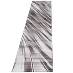 Parma Kortluvet Tæppeløber Abstrakt Bølge - Brun