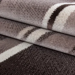 Parma Kortluvet Tæppeløber Abstrakt Bølge - Brun