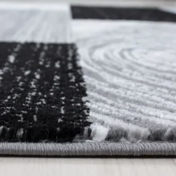 Parma Kortluvet Tæppeløber Abstrakt Ternet - Sort