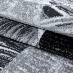 Parma Kortluvet Tæppeløber Abstrakt Ternet - Sort