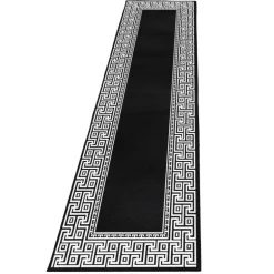 Parma Kortluvet Tæppeløber Meander - Sort