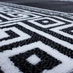 Parma Kortluvet Tæppeløber Meander - Sort