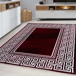 Parma Kortluvet Tæppeløber Meander - Rød