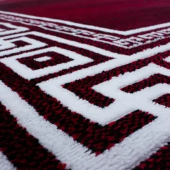 Parma Kortluvet Tæppeløber Meander - Rød