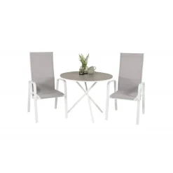 Parma Rund Loungesæt - Havemøbelsæt - Grå,Hvid