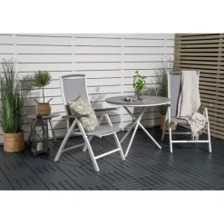 Parma Rund Loungesæt - Havemøbelsæt - Grå,Hvid