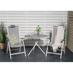 Parma Rund Loungesæt - Havemøbelsæt - Grå,Hvid