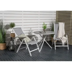 Parma Rund Loungesæt - Havemøbelsæt - Grå,Hvid