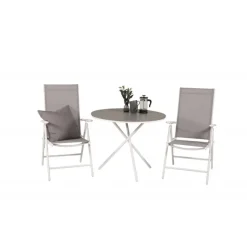 Parma Rund Loungesæt - Havemøbelsæt - Grå,Hvid