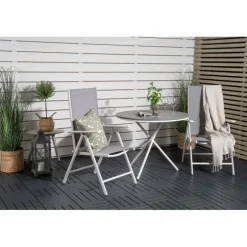 Parma Rund Loungesæt - Havemøbelsæt - Grå,Hvid