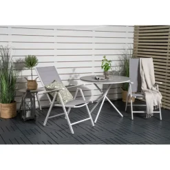 Parma Rund Loungesæt - Havemøbelsæt - Grå,Hvid