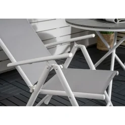 Parma Rund Loungesæt - Havemøbelsæt - Grå,Hvid