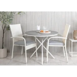 Parma Rund Loungesæt - Havemøbelsæt - Grå,Hvid