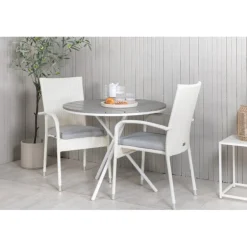 Parma Rund Loungesæt - Havemøbelsæt - Grå,Hvid