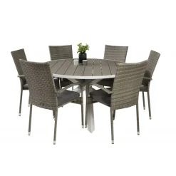 Parma Rundt Loungesæt - Havemøbelsæt - Grå,Hvid