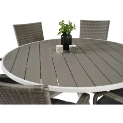 Parma Rundt Loungesæt - Havemøbelsæt - Grå,Hvid