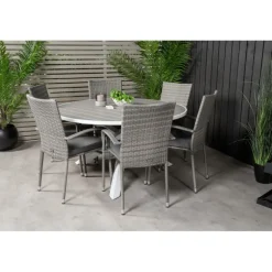 Parma Rundt Loungesæt - Havemøbelsæt - Grå,Hvid