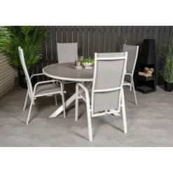 Parma Rundt Loungesæt - Havemøbelsæt - Grå,Hvid