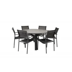 Parma Rundt Loungesæt - Havemøbelsæt - Sort,Grå