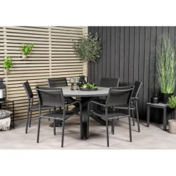 Parma Rundt Loungesæt - Havemøbelsæt - Sort,Grå