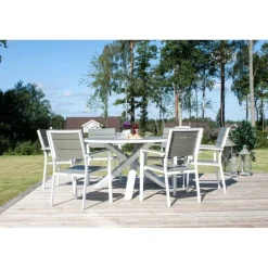 Parma Rundt Spisebord - Grå,Hvid