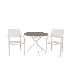 Parma, Santorini Rund Loungesæt - Havemøbelsæt - Grå,Hvid
