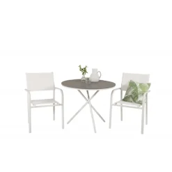 Parma, Santorini Rund Loungesæt - Havemøbelsæt - Grå,Hvid