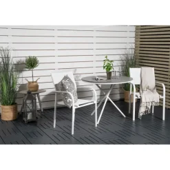 Parma, Santorini Rund Loungesæt - Havemøbelsæt - Grå,Hvid