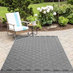 Patara Udendørs tæppe Rhombus - Grå