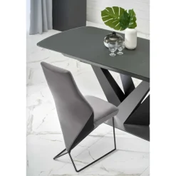 PATRIZIO bord MørkeGrå, ben Sorte