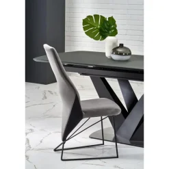 PATRIZIO bord MørkeGrå, ben Sorte