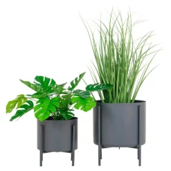 Pavia Blomsterstandere - 2 blomsterstandere i grå