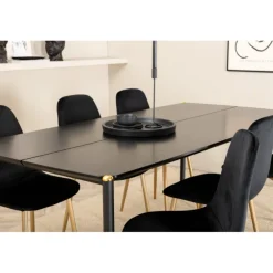 Pelle e Spisebordssæt - Sort og Messing