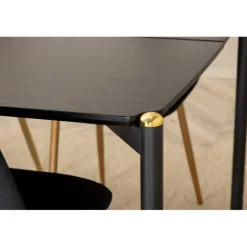 Pelle e Spisebordssæt - Sort og Messing