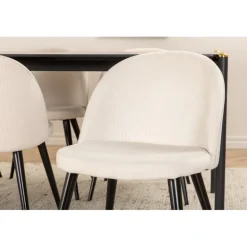 Pelle t Spisebordssæt - Beige og Sort