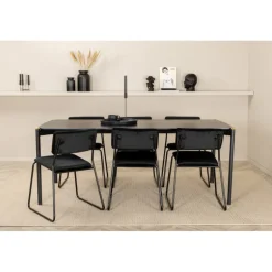 Pelle t Spisebordssæt - Sort