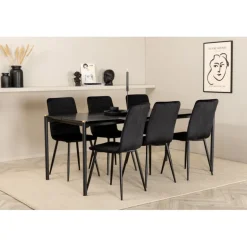 Pelle t Spisebordssæt - Sort