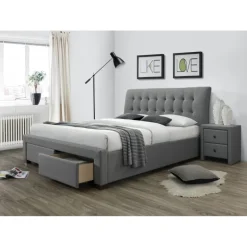 PERCY seng 160x200 med skuffer - Grå