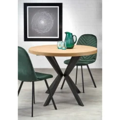 PERONI ovalt Spisebord 100cm kan udvides til 250 - Gylden eg/Sort