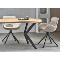 PERONI ovalt Spisebord 100cm kan udvides til 250 - Gylden eg/Sort