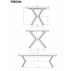 PERONI ovalt Spisebord 100cm kan udvides til 250 - Gylden eg/Sort