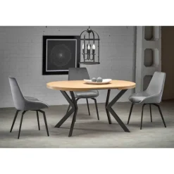 PERONI ovalt Spisebord 100cm kan udvides til 250 - Gylden eg/Sort