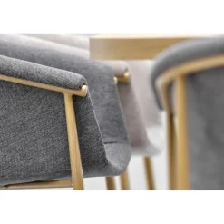 PERONI Spisebord med udtræk, guldegetræ / Hvid